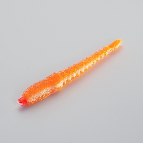 Приманка поролоновая 3D Ex WORM под офсетный крючок цвет бело-оранжевый